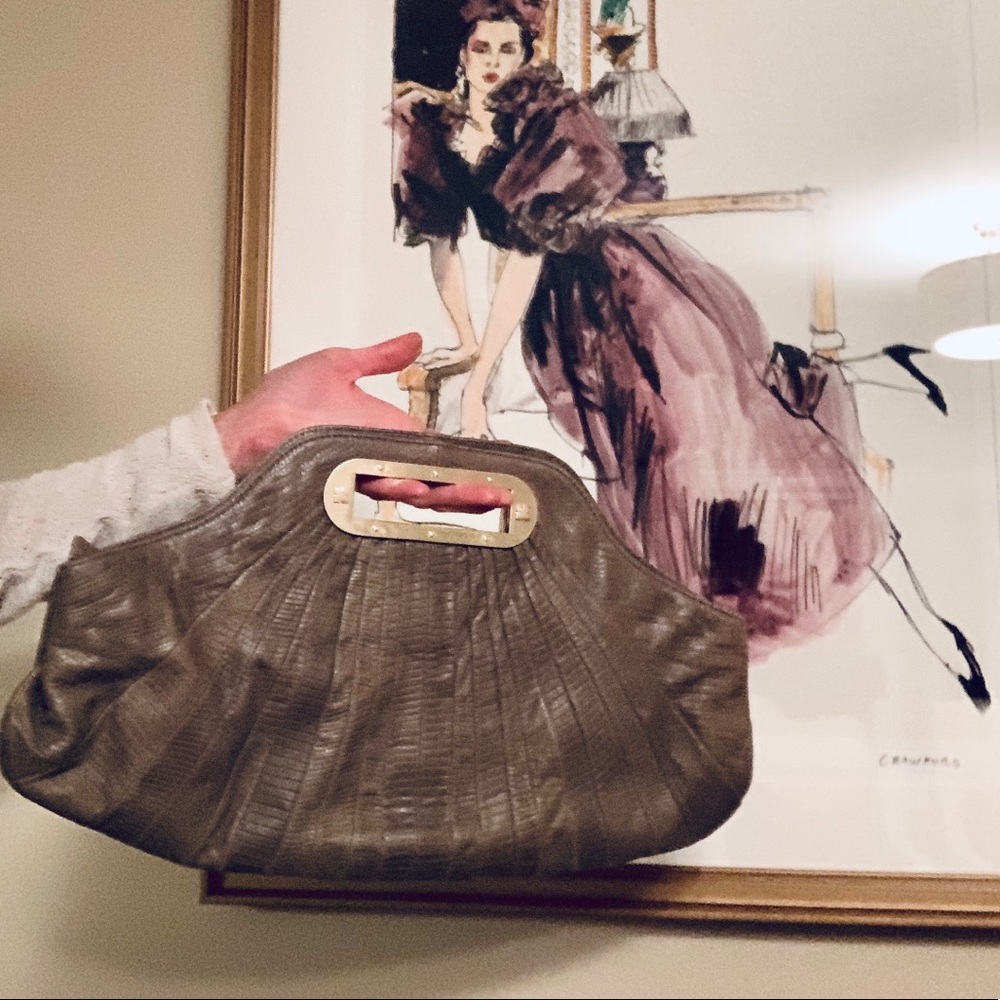 BCBG extra large clutch handbag.